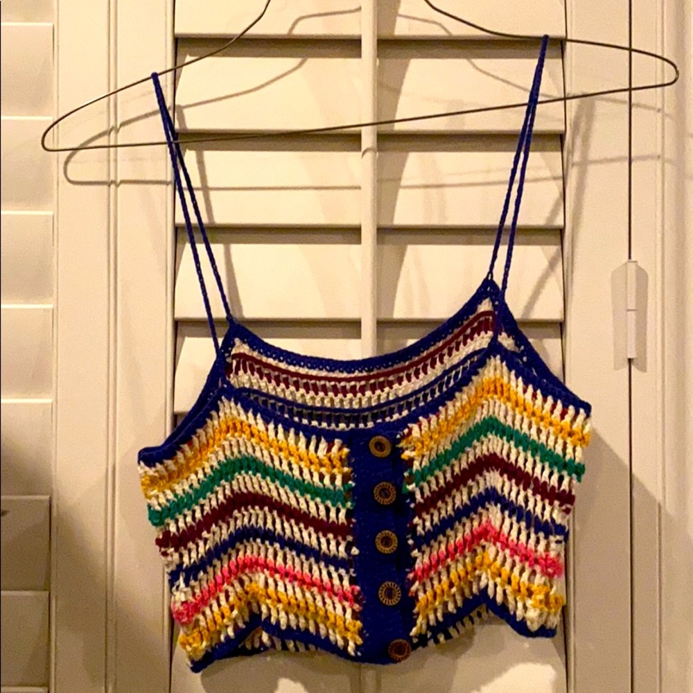 Knitted Crop Top Rainbow